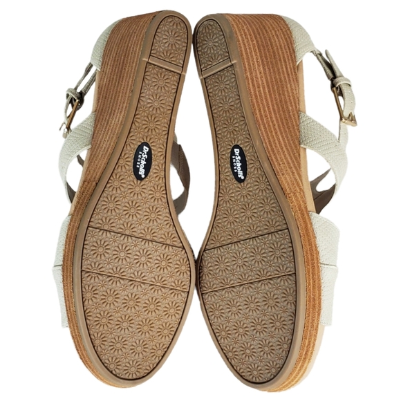 New Dr scholl's bailey faux leather wedge sandals oyster Size 11 - Picture 10 of 13